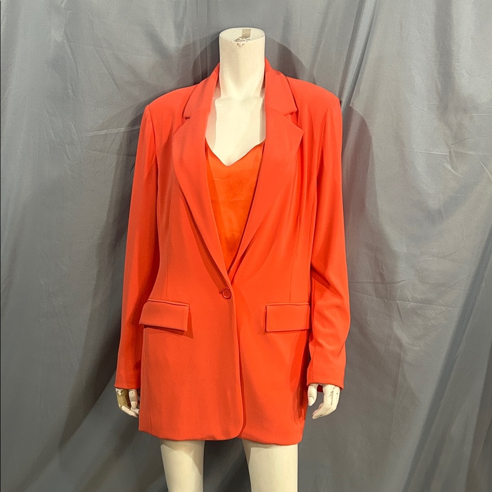 Boston Proper Bright Coral Blazer and tank top set